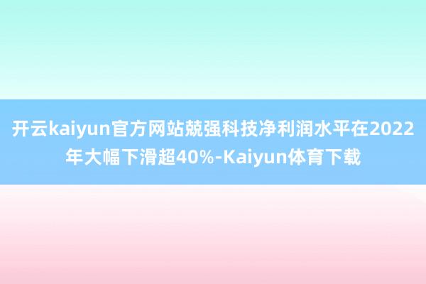 开云kaiyun官方网站兢强科技净利润水平在2022年大幅下滑超40%-Kaiyun体育下载