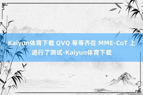 Kaiyun体育下载 QVQ 等等齐在 MME-CoT 上进行了测试-Kaiyun体育下载