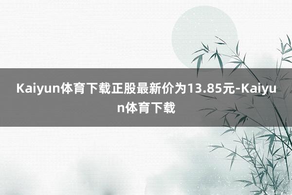 Kaiyun体育下载正股最新价为13.85元-Kaiyun体育下载